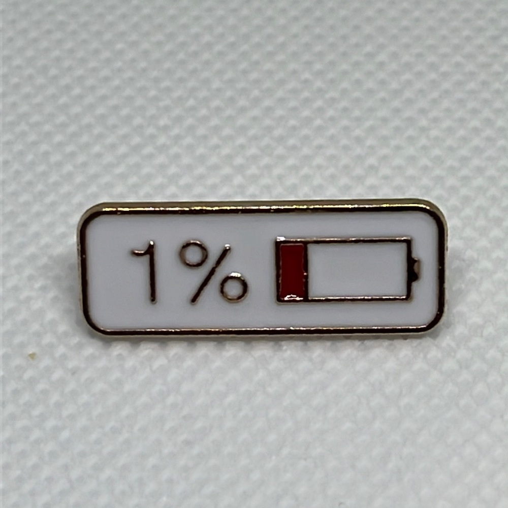 Low Battery Funny‎ brooch lapel pin backpack pin hat pin
